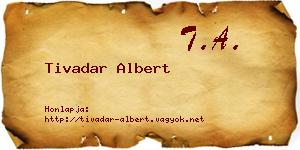 Tivadar Albert névjegykártya